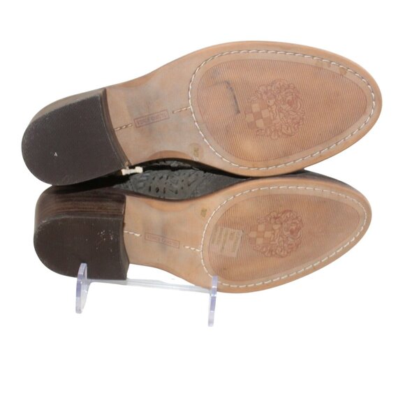 Vince Camuto Womens Sz 7M Prasata Boho Dark Gray Ankle Booties Perforated Suede - Picture 10 of 11